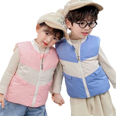 （Good baby store） 2022 Spring Autumn Warm Baby Boys Vest Fashion Zipper Kids Jacket For Girls Waistcoat Children Outwear Toddler Girl Clothes 1 6Y