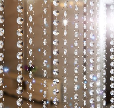 【CC】 New 5M (16.4 )FT Hanging Beads Curtain Bead Garland Chandelier Wedding Decoration Supplies