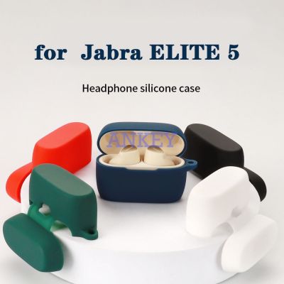 Suitable for Jabra Elite 5 4 3 2 85T 75T 65T / 7 Pro / Elite 7 Active Silicone Case Solid Color Anti-drop Protection Earphone Cover Charging Box Case with hook