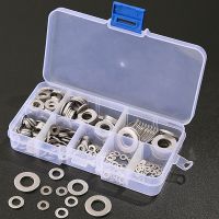 360pcs Car Stainless Steel Washer Flat Ring Seal Kit Oil Seal Sheet Gasket Garage Engine Washer M2 2.5 3 4 5 6 8 10