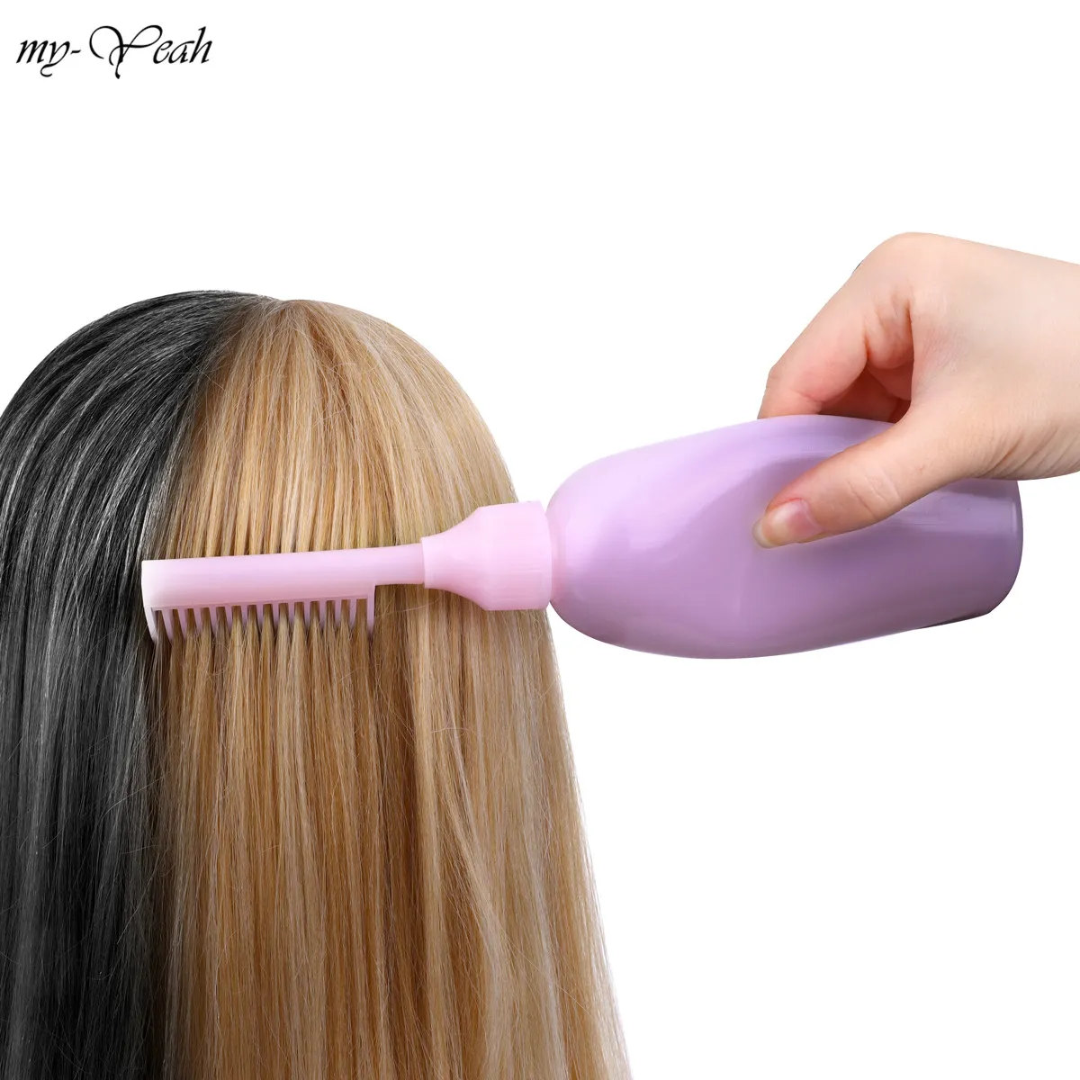 Plastic Hair Dye Refillable Bottle Empty Applicator Comb
