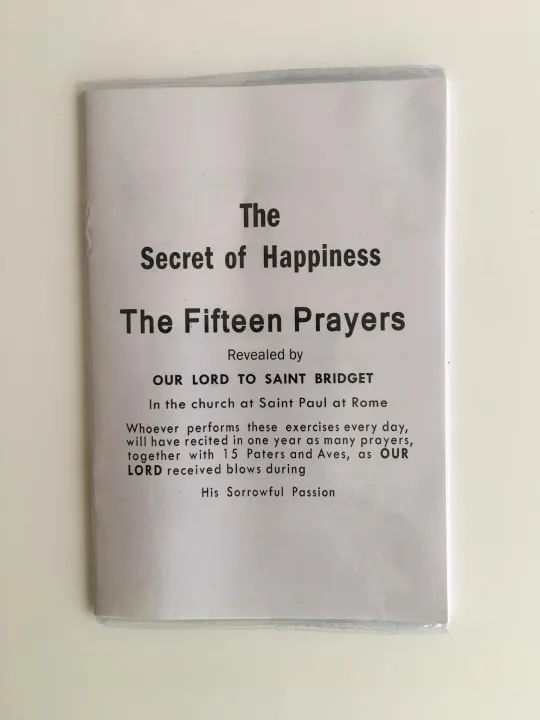 The Secret Of Happiness The Fifteen Prayers Revealed by our Lord to St