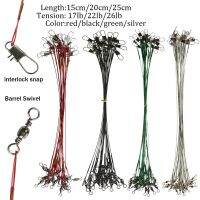 Assorted 17lb-35lb Fishing Line Steel Wire Leader With Swivels Snap Carp Fishing Tackle Accessories Anti-bait Leadcore Leash Fishing Lines