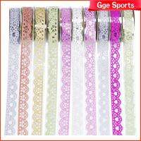 GGE SPORTS 10ม้วน5สีเทปกระดาษญี่ปุ่น1.8ซม./0.7นิ้ว PVC เทปกาวตกแต่งเองลูกไม้ดอกไม้ห่อของขวัญ