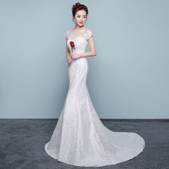 fishtail-ชุดกี่เพ้าของเจ้าสาว-ชุดกี่เพ้าทรงพอดีตัวชุดแต่งงาน-gaun-bahu-terbuka-เดียว-qs1085หางปลาสวยงามสำหรับเจ้าหญิง