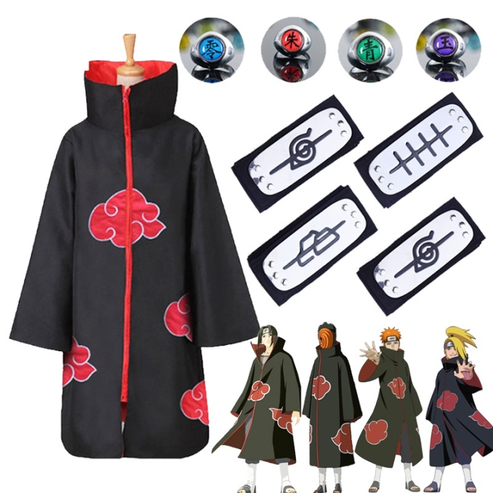 Anime Naruto Akatsuki Uchiha Itachi Deidara Pain Obito Costume Set ...