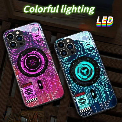 สแปร์พาร์ท LED เคสมือถือหลากสีสันขาเข้าสำหรับ Iphone 15Pro 15อัลตร้า12 13 14Promax 11Promax 7 8Plus สำหรับเคสแอปเปิ้ล XR XS สูงสุดอินเทรนด์พังก์