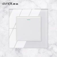 DIYA Outlet Socket for Wall 1/2/3/4 Gang 1/2 Way Wall Switch for Light White Electrical Switch and Outlet Glass Panel for House 3 Pin Plug Universal Outlet with Switch Modern Light Switch Off on 16A Multiple Wall Outlet Socket with USB 220V Dimmer Switch