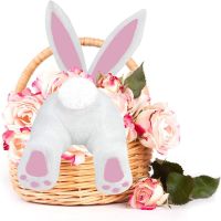 Bunny Butt for Wreath, Easter Wreaths Decorations, Easter Outdoor Hanging Welcome Sign Wreath Attachment Craft