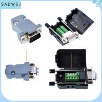 SADWSJ พอร์ต COM 485 DB9ปลั๊กตัวเชื่อมต่อ D-Sub พร้อมเปลือกพลาสติก RS232 Serial ซ็อกเก็ตพอร์ตตัวเมียตัวผู้ ขั้วต่อปลั๊กคอม ป้องกันปกป้องปกป้อง ขั้วต่ออะแดปเตอร์ DB9 สายเคเบิลสายไฟ