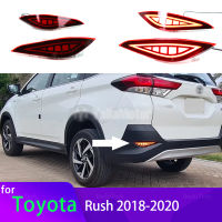 2x รถ LED Reflector โคมไฟหมอกด้านหลังโคมไฟกันชนหลังไฟเบรคสำหรับ Toyota Rush 2018-2020 LED ด้านหลังหมอกโคมไฟกันชน Light