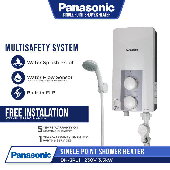 Panasonic Water Heater DH3PL1 (Compact) Shower Heater Single Point HNF -  Gold Mind Everyday Low Price | Lazada PH