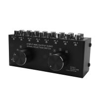 Switcher 6 in 2 Out or 2 in 6 Out Headphone Speaker Switcher Stereo Sound Source Signal Selection Switcher, Interface Adopts RCA Design Manual Switch