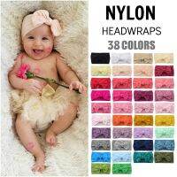 【CW】 Baby hair accessories nylon bow children  39;s band Super Soft wide hoop baby  headband for girl