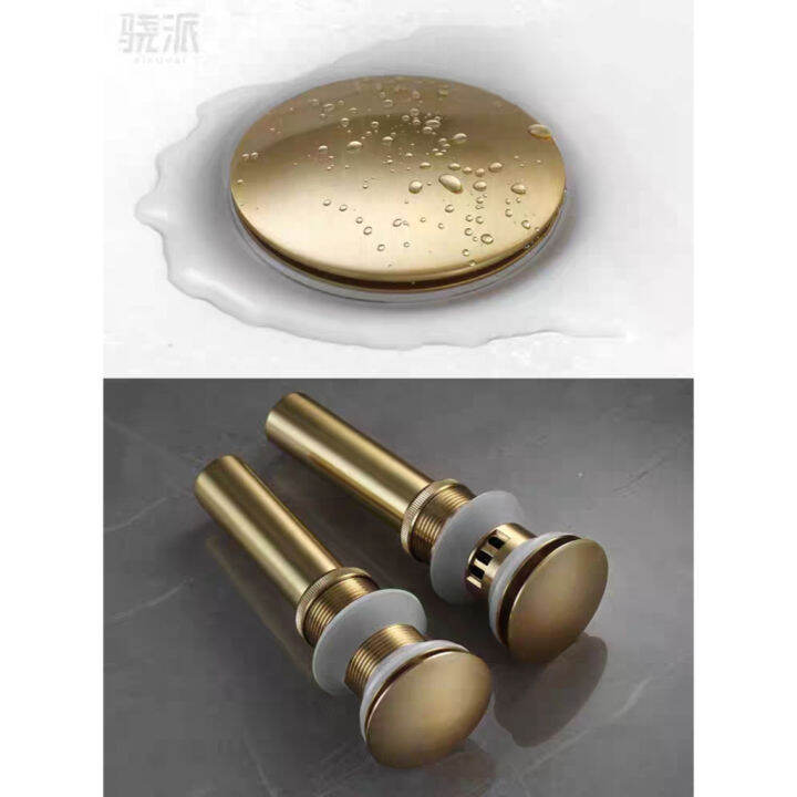 Brass Basin Sink Pop Up Drain Brass Drain Plug Gold Bathroom Sink Pop