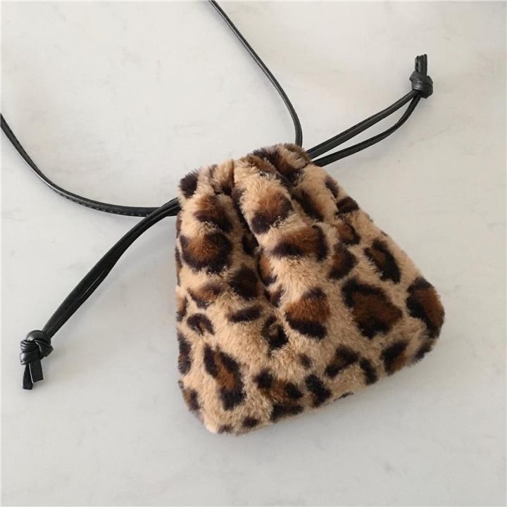 new-plush-r-leopard-print-bag-one-shoulder-messenger-bag-lovely-cows-draw-string-bag-mini-bag-crossbody-bag