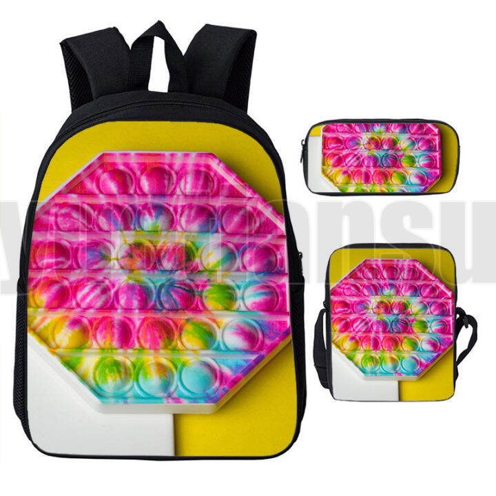 new-1216-inch-pop-it-backpacks-that-can-not-pop-bookbag-color-rainbow-bubble-bag-3d-print-anime-teenager-pop-fidget-3-in-1-set