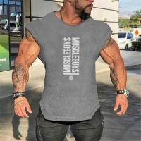 hot【DT】 NEW Mens Gym Singlets Sweatshirts sleeveless letters print male tank top Shirts Muscle