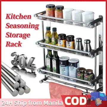 Shop 304 Stainless Steel Spice Racks Wall Mounted Racks with great