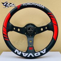 Vertex x Yokohama Steering Wheels 13inch JDM Racing Car Leather Steering Wheel Furniture Protectors Replacement Parts