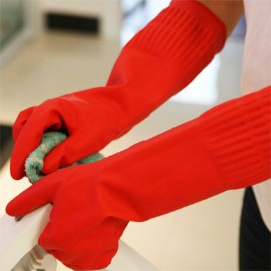 Home kitchen Rubber Latex Dish Long Household Kitchen warm Gloves for Washing Cleaning 38*10.5cm free shipping Safety Gloves
