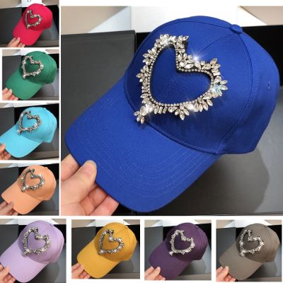 หมวกหมวกฤดูร้อนหมวกเพชรรูปหัวใจเบสบอลผู้หญิงสำหรับผู้หญิงหมวกรอยัลบลูเพชรสำหรับฤดูร้อนหมวก Contton