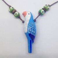 bonanzashop สร้อยคอนกหวีดดินเผารูปนกบลูม๊องค์ Blue Monk Parakeet Whistle Necklace Gift For You เพื่อคนสำหรับเช่นคุณโดยเฉพาะ