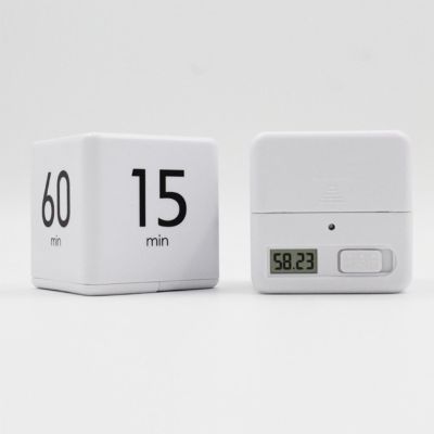 Lightweight Responsive Cube Timer Practical Kitchen Timer Sports Timer Gravity Sensor Flip Timer White Cooking Alarm Clock