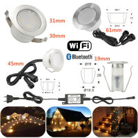 10pcs WIFI Bluetooth APP Function Floor Light Set Outdoor Garden Lamp Recessed Spotlights Deck Light Landscape Stairs Step IP67