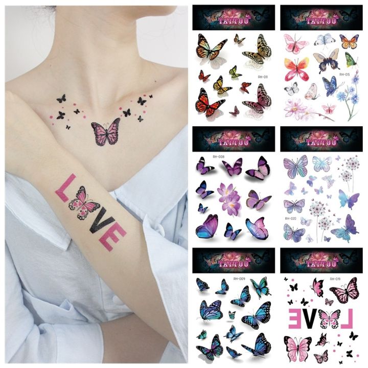 hot-dt-kinds-flowers-watercolor-temporary-sticker-disposable-make-up-concealer-tatouage-temporaire