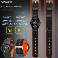 นอกจากนี้สายรัดนาฬิกาไนลอนสำหรับ DW5600 G-Shock AW-591MS AWG-M100 AW-590/101ก.-300 GW-5000 5035สายนาฬิกา GW-M5610สร้อยข้อมือผ้าใบ16มม.