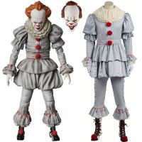 Movie Stephen Kings It Pennywise Cosplay Costume for Adult Kids Clown Halloween Joker Cosplay Suit with Mask Gloves Shoes