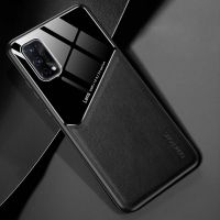 เคสสำหรับ Realme X7/Realme Q2 Pro,เคสหนังหรูหราอะคริลิคสีตัดกันปกป้องกล้อง Alas Magnetik กันกระแทกกันรอยขีดข่วนฝาหลัง