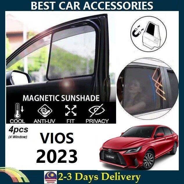 Toyota Vios 2023 FULLY MAGNETIC SUNSHADE【4pcs】 | Lazada