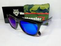 แว่นกันแดด MonsterX กรอบสีดำเงา เลนส์สีฟ้า (X1)