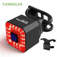 ∋ NEWBOLER Smart Bicycle Light Rear Taillight Bike Accessories Auto On/Off USB Rechargeable MTB Stop Signal Brake LED Safety Lamp