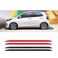 สติกเกอร์คาร์บอนไฟเบอร์ลายทางสำหรับ KIA Picanto ตอนเช้าขอบประตูด้านข้างสำหรับกีฬาคาร์บอนไฟเบอร์สติกเกอร์ลายเครื่องประดับร่างกายแต่งรถอุปกรณ์ตกแต่งรถยนต์สติ๊กเกอร์ไวนิล