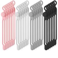 40Pcs Silicone Cable Straps Silicone Cable Ties Reusable Holder Strap Cord Ties Adjustable Cable Straps Multipurpose Cable Organize (4 Colors)