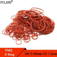 【CW】 10pcs VMQ Red Silicone O Ring Gasket OD 5   80mm CS 1.5mm Food Grade Waterproof Washer Round O Shape Rubber Silicone Ring