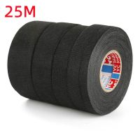 25M 9/15/19/25MM Heat-resistant Adhesive Cloth Fabric Tape For Automotive Cable Tape Harness Wiring Loom Electrical Heat Tape Adhesives Tape