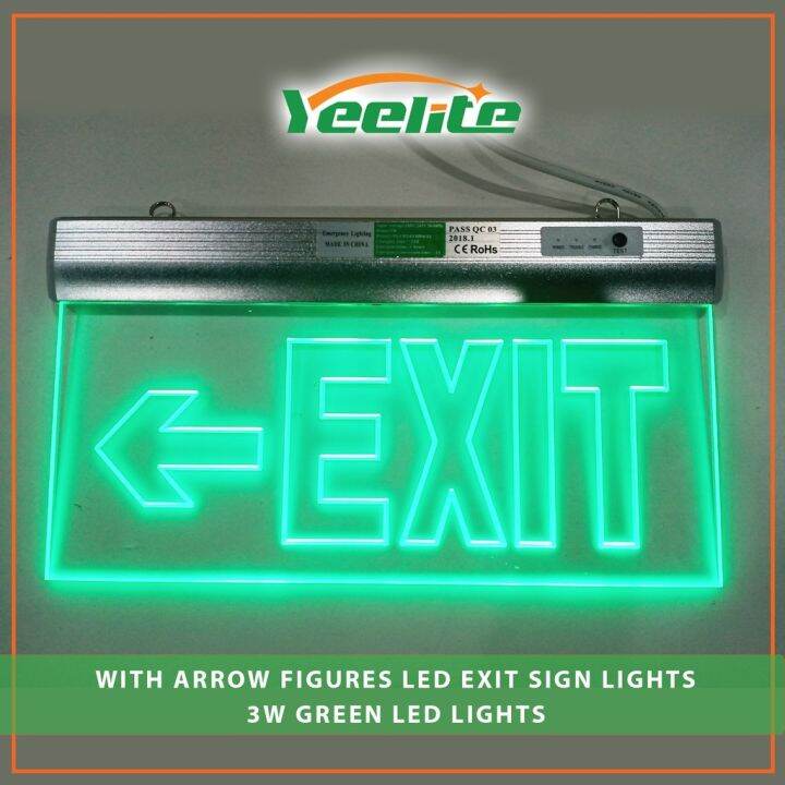 [COD]crngse78632 Yeelite Original LED EXIT Signage Emergency Acrylic 3