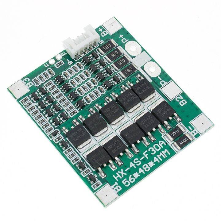 บอร์ดวงจรแบตเตอรี่ลิเธียม-4s-30a-14-8v-li-ion-18650-bms-pcb-พร้อมสายเคเบิล