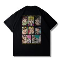 ราคาถูกเสื้อยืดแขนสั้น ผ้าฝ้ายแท้ พิมพ์ลายอนิเมะ JOJO Jojos Bizarre Adventure ทรงหลวม สไตล์ญี่ปุ่น สําหรับผู้ชาย และผู้หญิงS-5XL