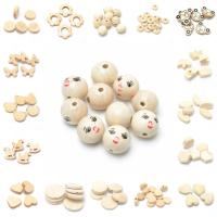 Wholesale Natural Color Unfinished Wooden Beads Handmade Wood Accessories DIY Beads for Jewelry Making Baby Wood Pacifier Clip Clips Pins Tacks