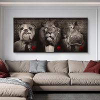 โปสเตอร์และภาพพิมพ์แรดรูปสุนัขสิงโตศิลปะบนกำแพงรูปสัตว์ผ้าใบวาดภาพรูปภาพติดผนังสำหรับ0717อยู่อาศัย