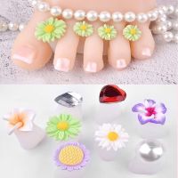 8 Pcs Comfortable Foot Care Diamond Pearl Crystal Toe Silicone Separator