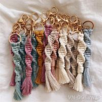 Macrame Wristlet Keychain Lanyard Braided Key Fob Strap Lobster Claw Boho Keychain Key Ring Accessories Teacher Gift Wholesale