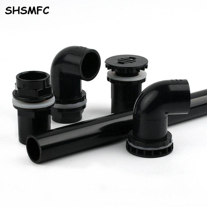 [HOT ERYONGIIUY 356] 20 50mm Black PVC Pipe 90° Elbow Direct Connectors