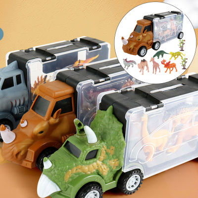 Dolity Dinosaur Car Animals Toy Set Transport Carrier Toy Children Toddler Kids