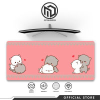 Peach Mochi Cat Gaming mousepad Desk Mat Computer Gaming Mousepad Anti-slip Natural Rubber with Locking Edge Women Mouse Mat